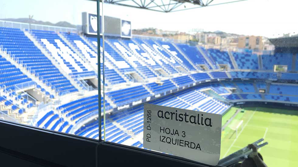 Acristalia en la Rosaleda, estadio y museo del Málaga CF